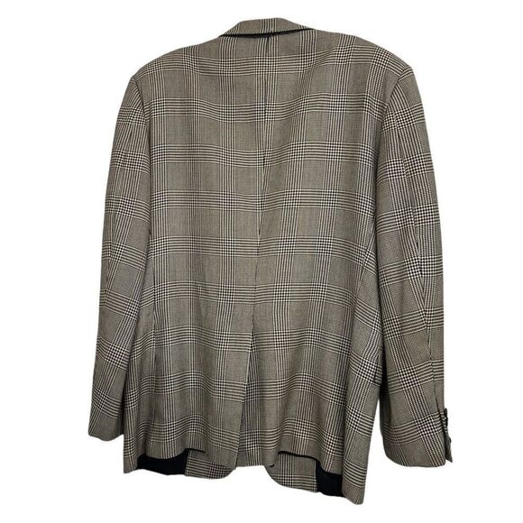 Hickey Freeman Newman Marcus men blazer sport coat houndstooth beige/black 40R - Picture 3 of 7